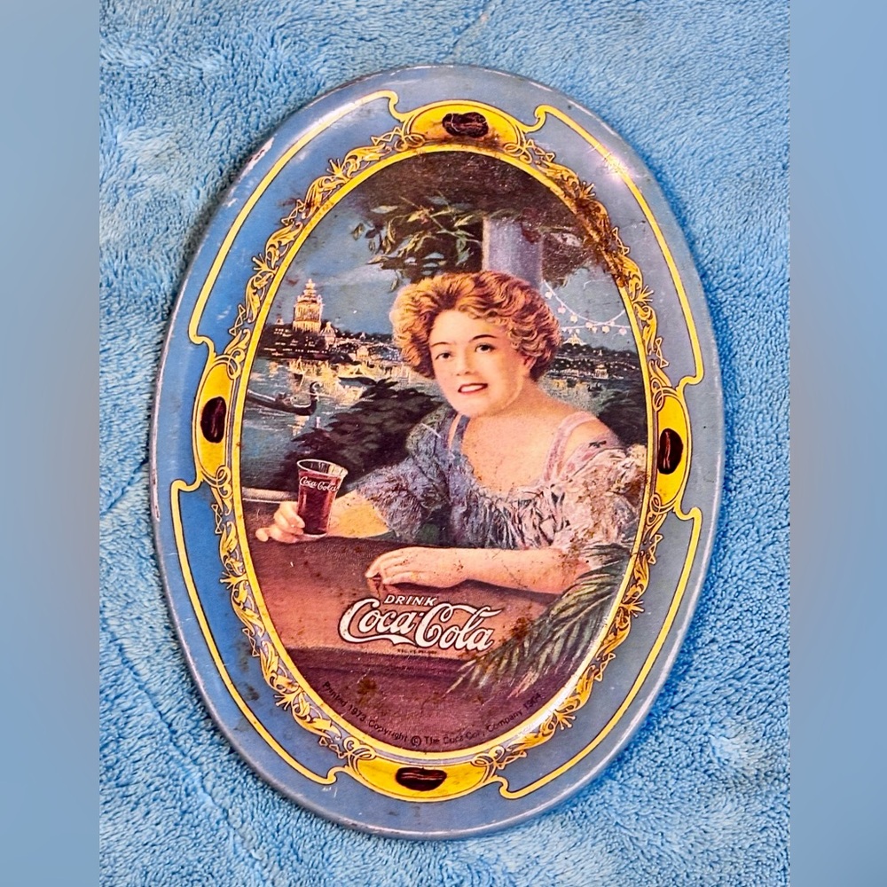 Estate, Vintage Coca Cola Classic Tip / Change tray…Titled “Exhibition Girl”